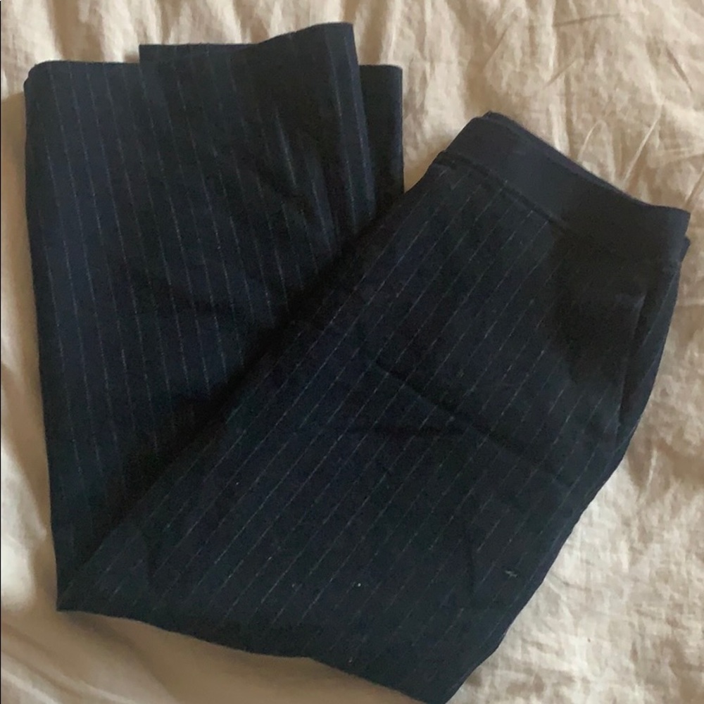 INES DE LA FRESSANGE Uniqlo wool pinstripe maxi skirt with slit